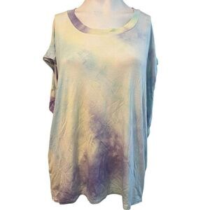 UMGEE Ladies Medium Pastel Tie Dye T Shirt Casual Sleeveless Top Soft NWT